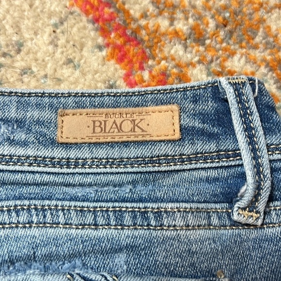 Buckle Black Jean Shorts - Picture 3 of 4